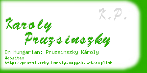 karoly pruzsinszky business card