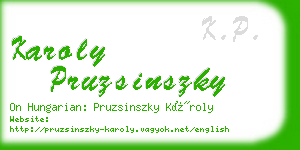 karoly pruzsinszky business card